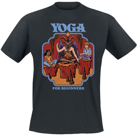 T-Shirt Manches courtes Fun de Steven Rhodes - Yoga For Beginners - M à 3XL - pour Homme - noir - Steven Rhodes