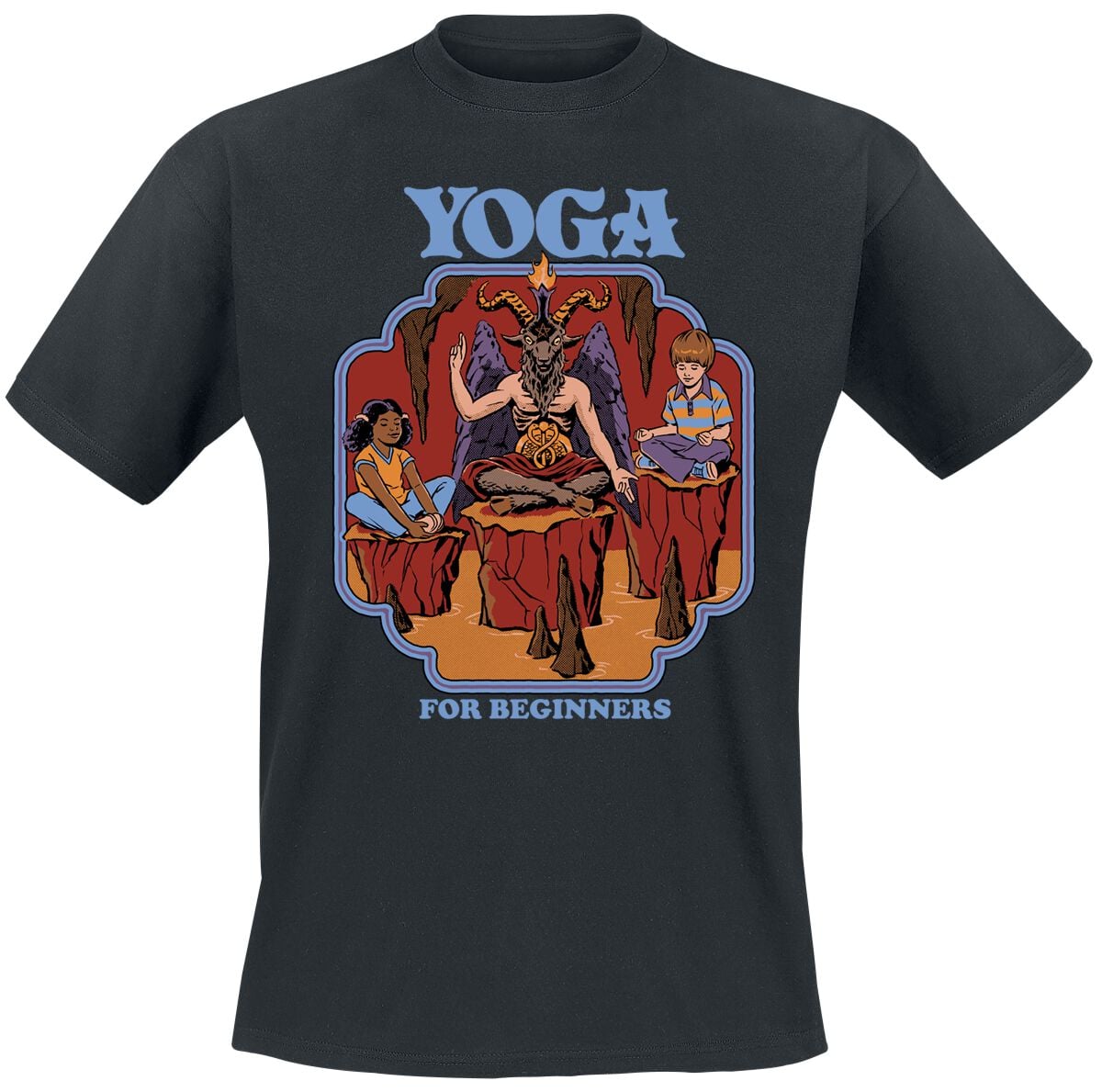 T-Shirt Manches courtes Fun de Steven Rhodes - Yoga For Beginners - M à 3XL - pour Homme - noir - Steven Rhodes