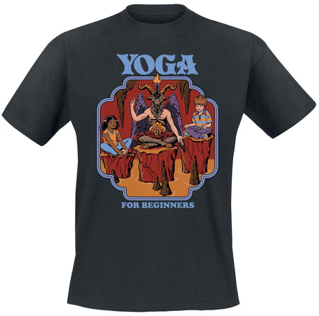 T-Shirt Manches courtes Fun de Steven Rhodes - Yoga For Beginners - M à 3XL - pour Homme - noir - Steven Rhodes
