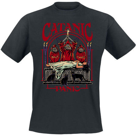 T-Shirt Manches courtes Fun de Steven Rhodes - Catanic Panic - M à 3XL - pour Homme - noir - Steven Rhodes