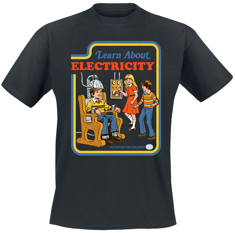 T-Shirt Manches courtes Fun de Steven Rhodes - Learn Abou Electricity - M à 3XL - pour Homme - noir - Steven Rhodes
