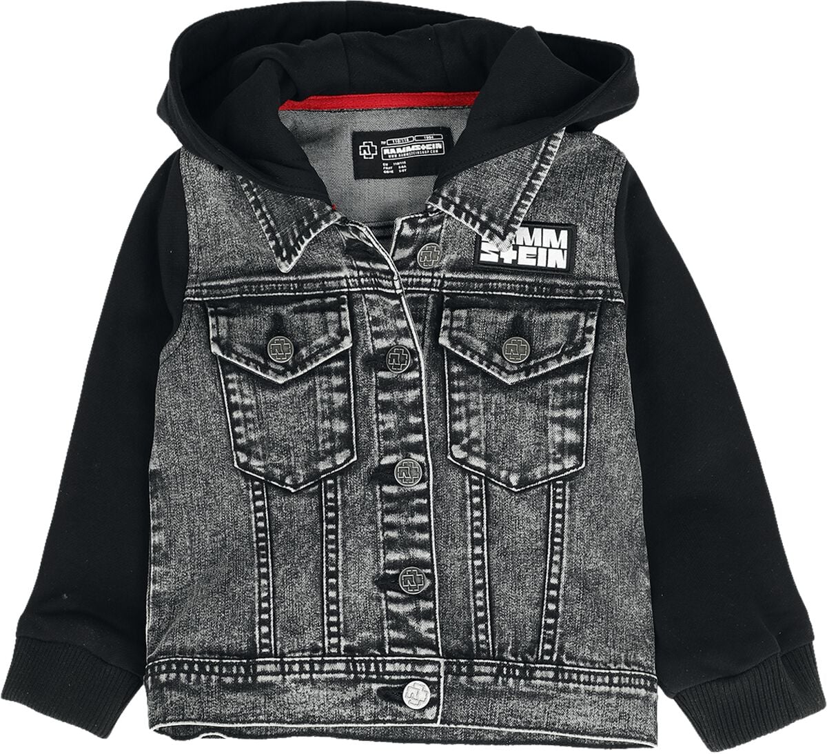 Veste  de Rammstein - Haifisch - 110/116 à 158/164 - pour filles & garçonse - gris/noir - Rammstein