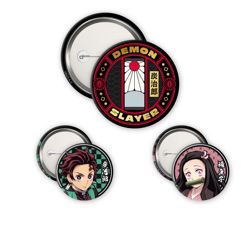 Lot de Badges  de Demon Slayer - Tanjiro & Nezuko - pour Unisexe - multicolore - Demon Slayer
