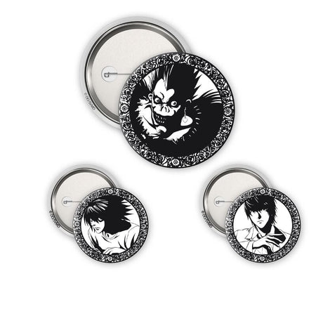 Lot de Badges  de Death Note - Light, L & Ryuk - pour Indifférent - multicolore - Death Note