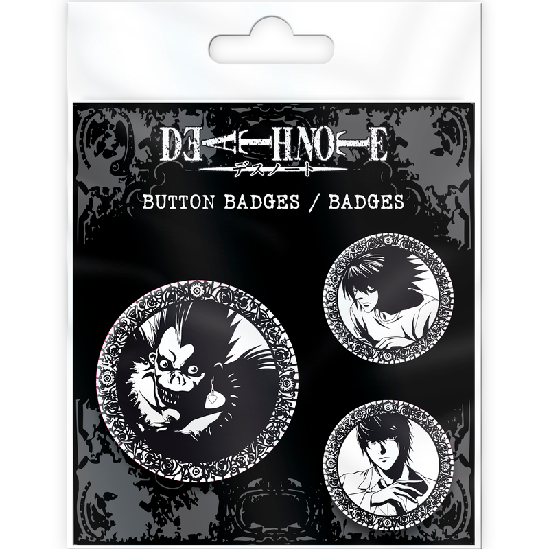 Lot de Badges  de Death Note - Light, L & Ryuk - pour Indifférent - multicolore - Death Note - View 2