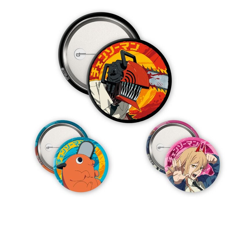 Lot de Badges  de Chainsaw Man - Denji - Devil - Pochita - pour Indifférent - multicolore - Chainsaw Man