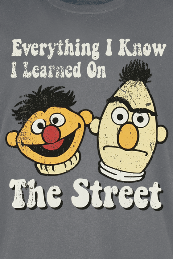T-Shirt Manches courtes  de Sesame Street - Ernie und Bert - Everything I Know I Learned On The Street - S à 3XL - pour Homme - multicolore - Sesame Street - View 2