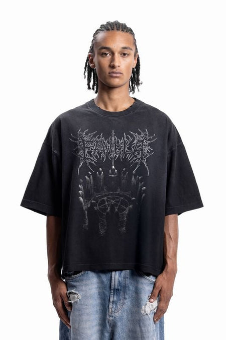 T-Shirt Oversize  de Favela - CULT BLACK WASHED T-SHIRT - S à XXL - pour Homme - noir - Favela