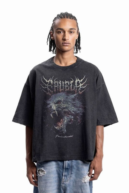 T-Shirt Oversize  de Favela - FEARLESS BLACK WASHED T-SHIRT - S à XXL - pour Homme - noir - Favela