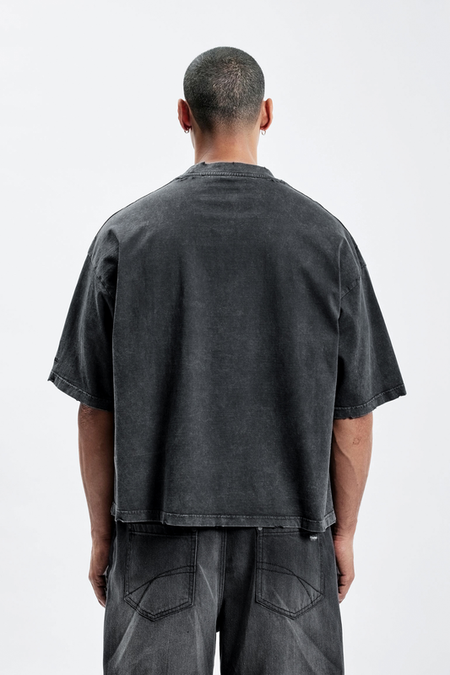 T-Shirt Oversize  de Favela - F PATCH BLACK WASHED T-SHIRT - S à XXL - pour Homme - noir - Favela - View 2