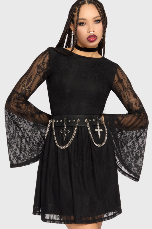 Robe courte Gothic de Killstar - Crux Obscura - Obscura Sanctum Mini Dress - XS à 4XL - pour Femme - noir - Killstar - View 2