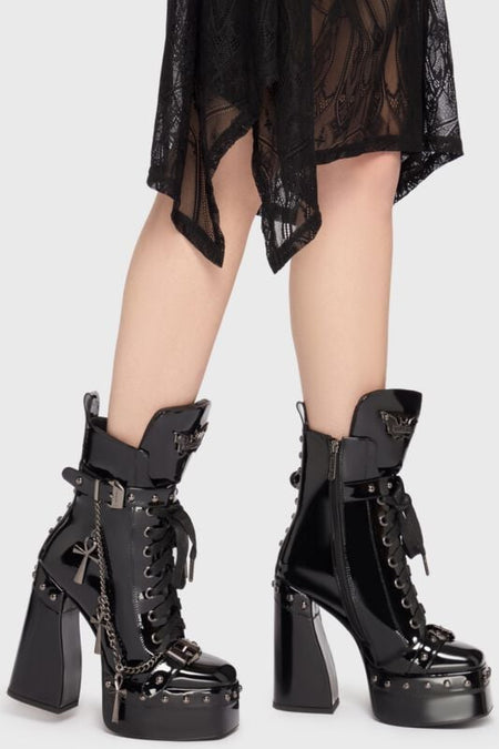 Bottes Gothic de Killstar - Crux Obscura - Crux Boots - EU36 à EU42 - pour Femme - noir - Killstar