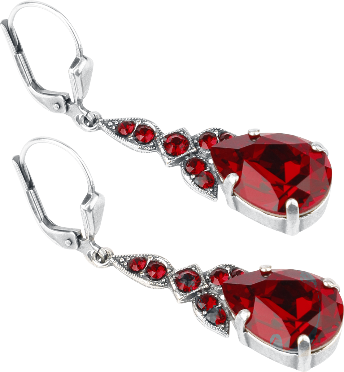 Boucles d'oreilles Gothic de Krikor - Herzträne - pour Femme - couleur argent - Krikor - View 2