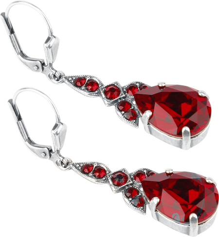 Boucles d'oreilles Gothic de Krikor - Herzträne - pour Femme - couleur argent - Krikor - View 2