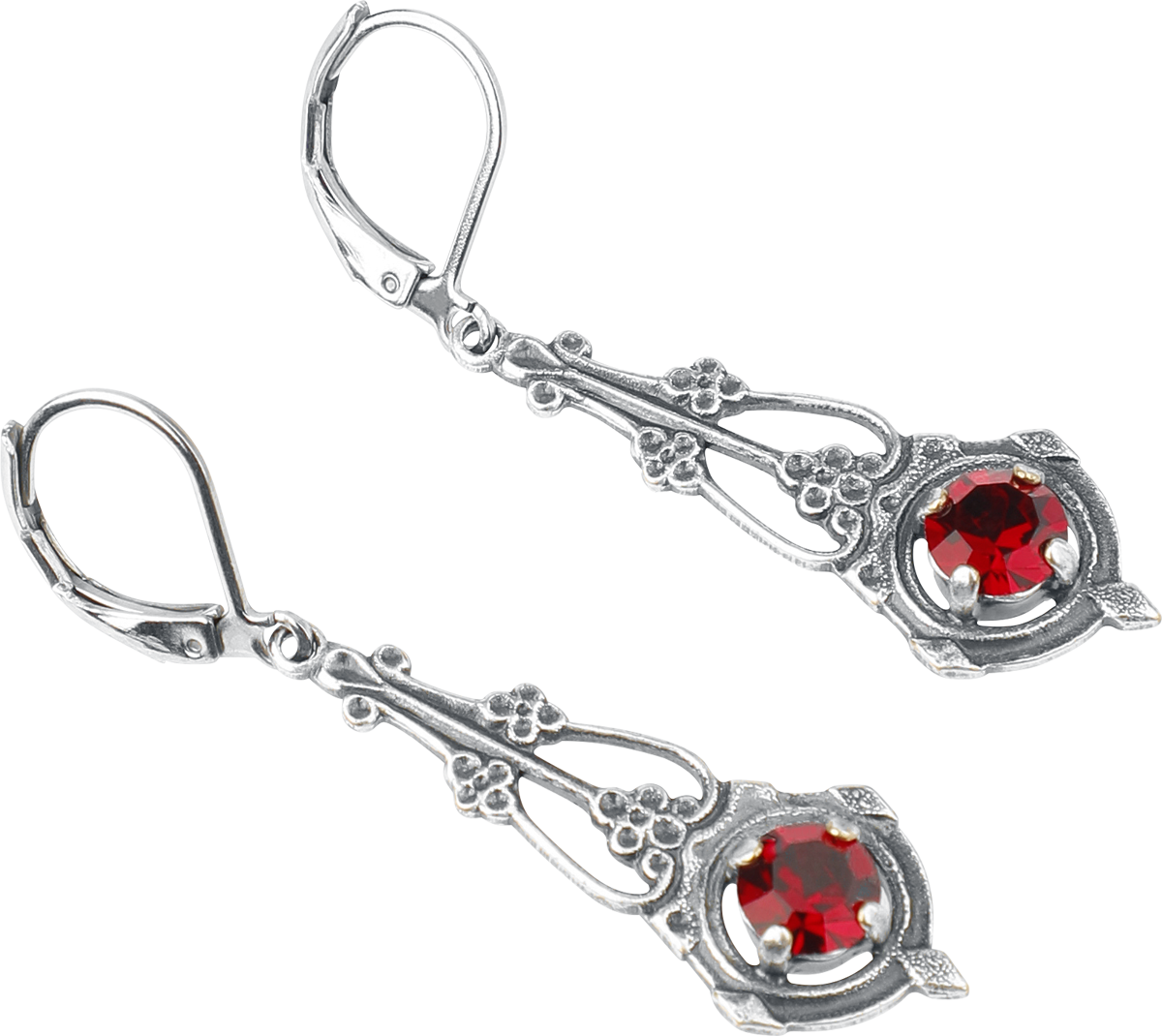 Boucles d'oreilles Gothic de Krikor - Dämmerrot - pour Femme - couleur argent - Krikor - View 2