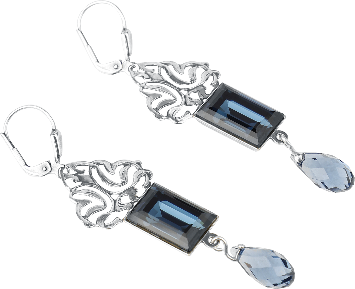 Boucles d'oreilles Gothic de Krikor - Blauer Zauber - pour Femme - couleur argent - Krikor - View 2