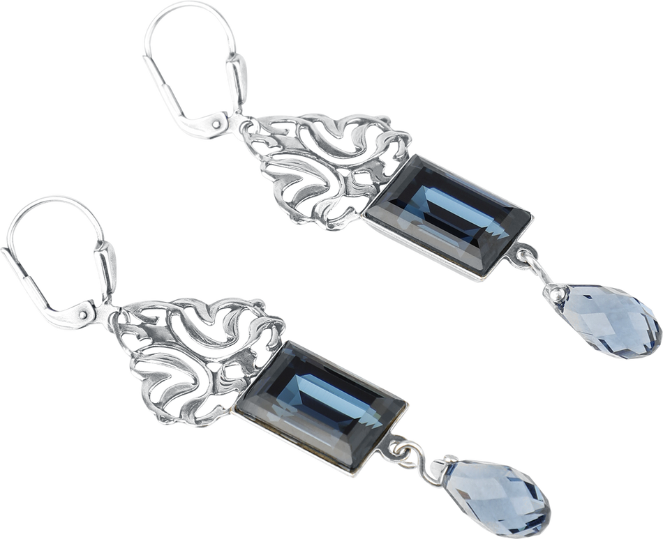 Boucles d'oreilles Gothic de Krikor - Blauer Zauber - pour Femme - couleur argent - Krikor - View 2