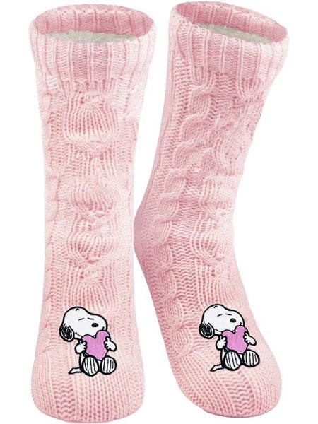 Chaussettes  de Snoopy - Snoopy - Chaussettes d'Hiver - EU35-38 à EU 39-42 - pour Femme - rose clair - Snoopy