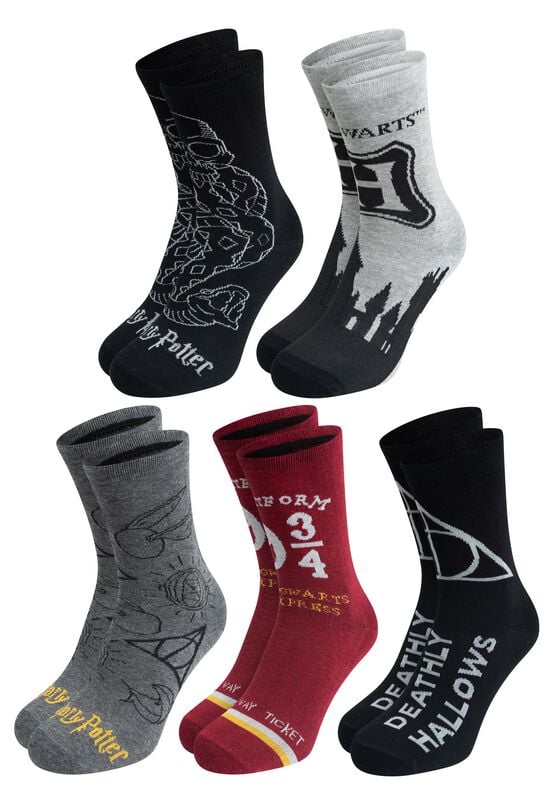 Chaussettes  de Harry Potter - Harry Potter - Chaussettes (Lot de 5 Paires) - EU 40-45 - pour Homme - multicolore - Harry Potter