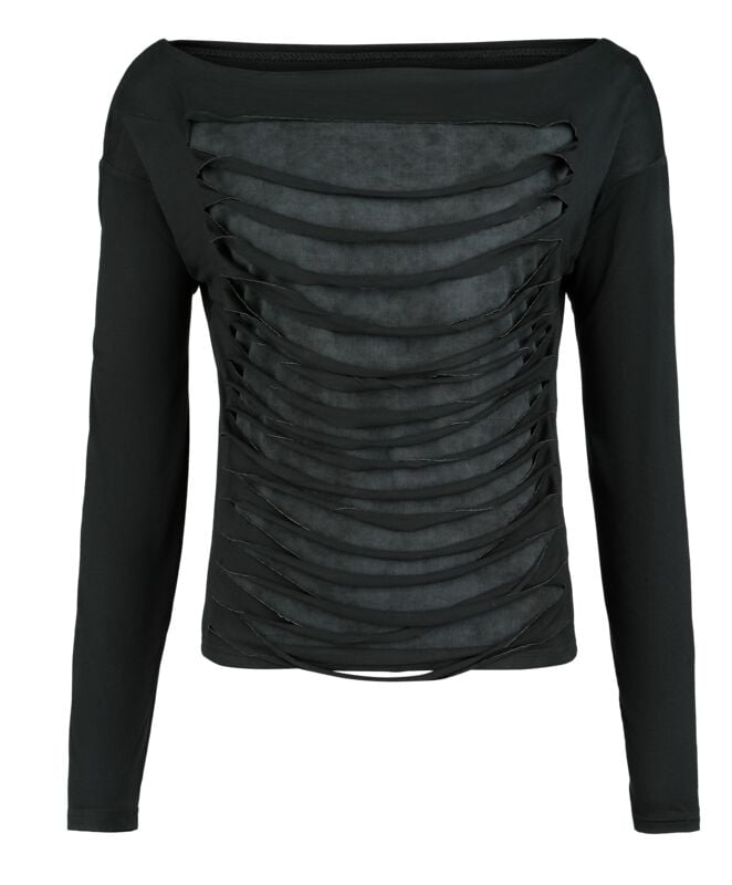 T-shirt manches longues  de Black Premium by EMP - Essential Slub Layers Longsleeve - S à XXL - pour Femme - noir - Black Premium by EMP