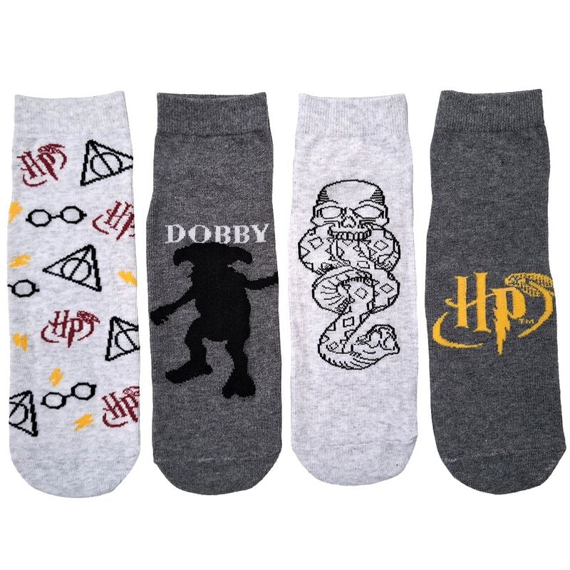 Chaussettes  de Harry Potter - Harry Potter - Dobby - Mangemorts (Lot de 4) - EU39-42 à EU 43-46 - pour Homme - multicolore - Harry Potter
