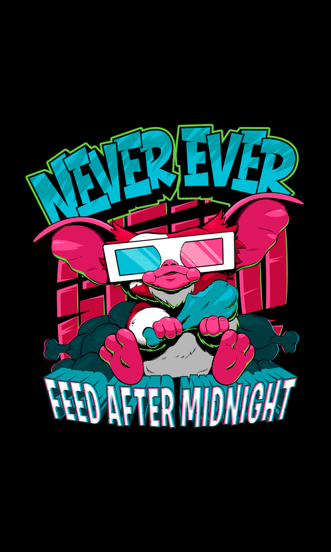 T-Shirt Manches courtes  de Gremlins - Gizmo - Never Feed After Midnight - S à 5XL - pour Homme - noir - Gremlins - View 2