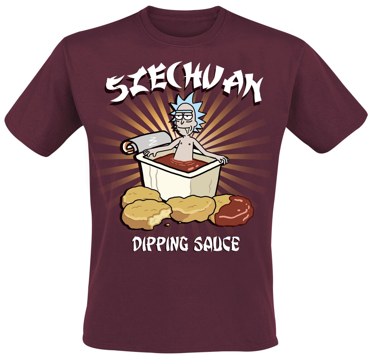 T-Shirt Manches courtes  de Rick & Morty - Swechuan - S à XXL - pour Homme - bordeaux - Rick & Morty