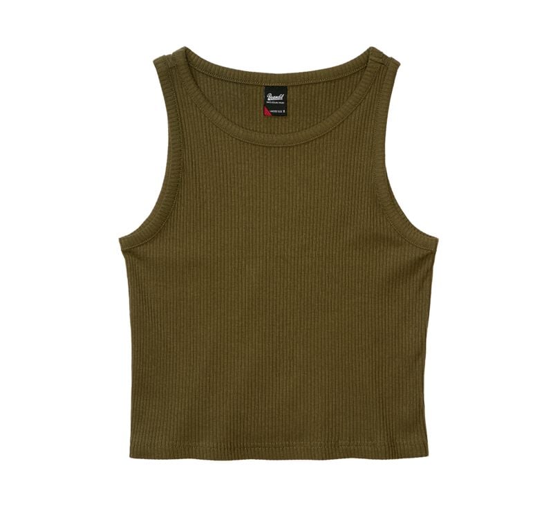 Top  de Brandit - Débardeur Court Côtelé - S à XXL - pour Femme - olive - Brandit
