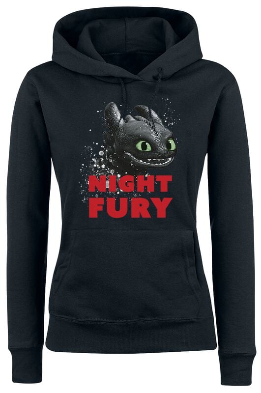 Sweat-shirt à capuche  de Dragons - Dragons - Furie Nocturne - S à XXL - pour Femme - noir - Dragons