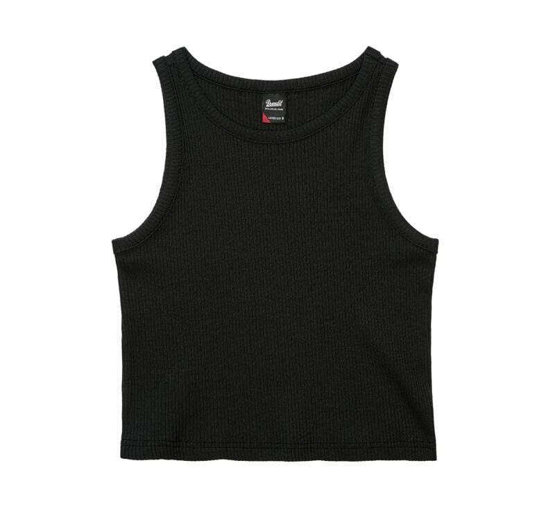 Top  de Brandit - Débardeur Court Côtelé - S à XXL - pour Femme - noir - Brandit