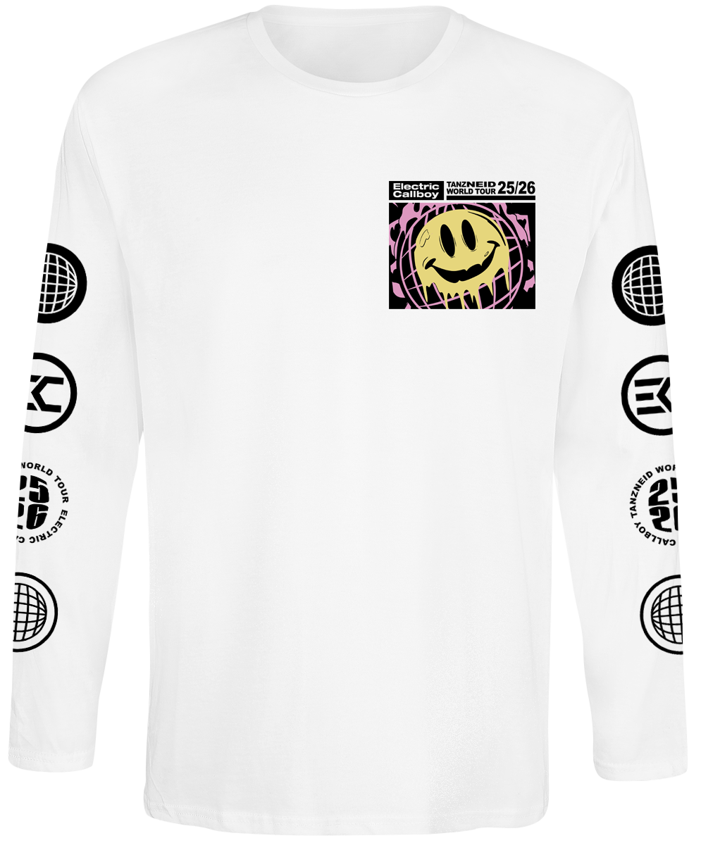 T-shirt manches longues  de Electric Callboy - Tanzneid Tour Smile - S à 3XL - pour Homme - blanc - Electric Callboy - View 2