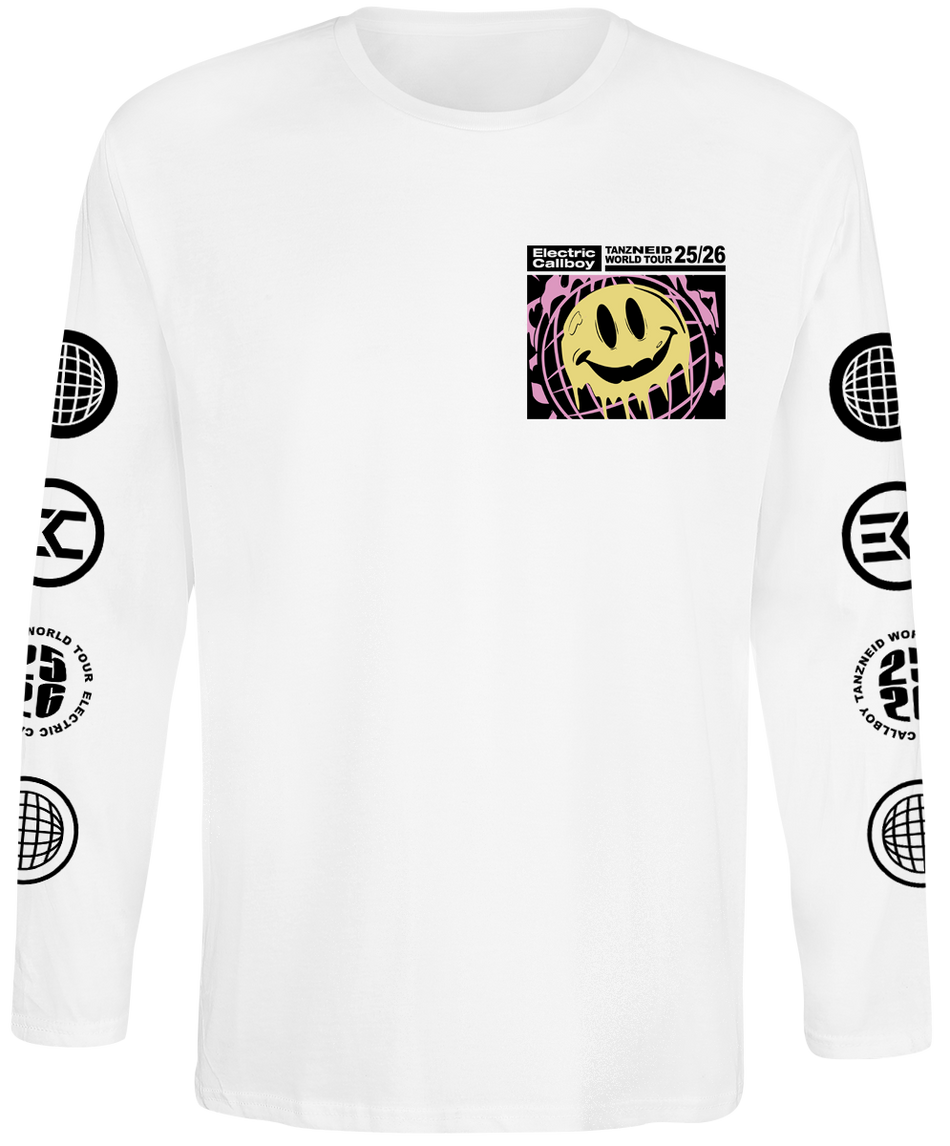 T-shirt manches longues  de Electric Callboy - Tanzneid Tour Smile - S à 3XL - pour Homme - blanc - Electric Callboy - View 2