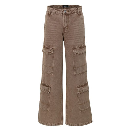 Pantalon Cargo  de Forplay - Pantalon Cargo Délavé Multi-Poches - W27L32 à W34L32 - pour Femme - marron - Forplay