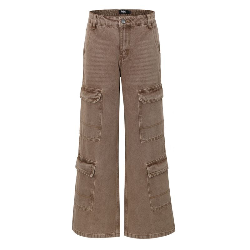 Pantalon Cargo  de Forplay - Pantalon Cargo Délavé Multi-Poches - W27L32 à W34L32 - pour Femme - marron - Forplay