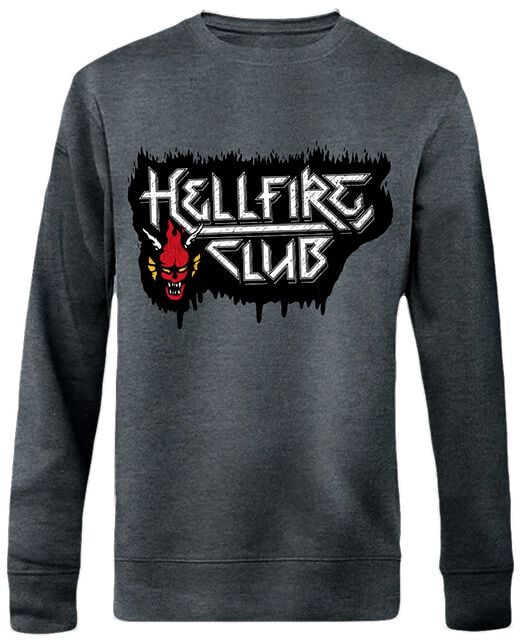 Sweat-shirt  de Stranger Things - Hellfire Club - S à 5XL - pour Homme - gris foncé - Stranger Things