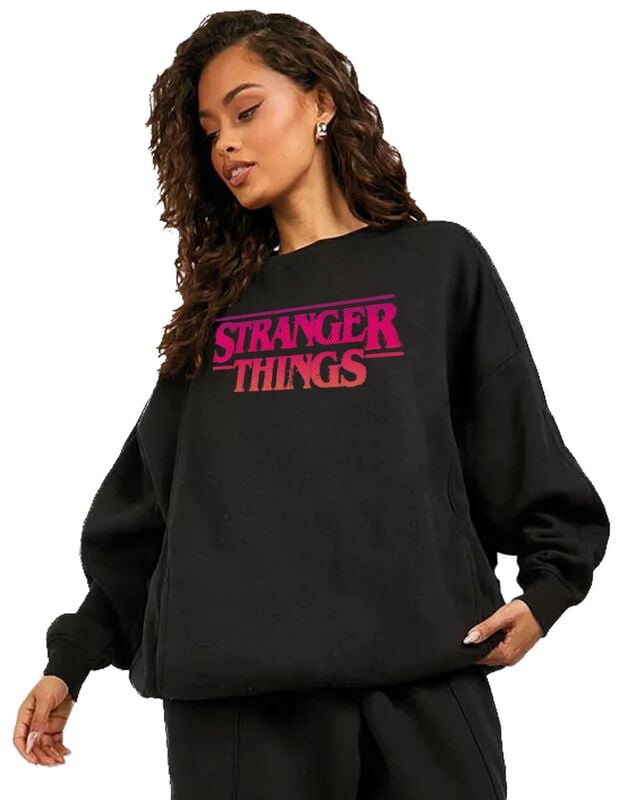 Sweat-shirt à capuche  de Stranger Things - Gradiant Logo - L à 5XL - pour Unisexe - noir - Stranger Things