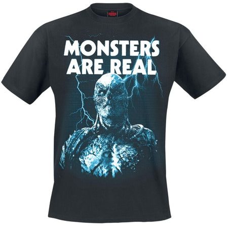 T-Shirt Manches courtes  de Stranger Things - Monsters Are Real - S à XXL - pour Homme - noir - Stranger Things