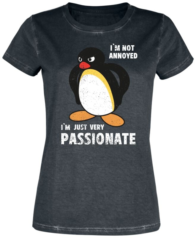 T-Shirt Manches courtes  de Pingu - I`m Not Annoyed - I´m Just Very Passionate - S à 3XL - pour Femme - multicolore - Pingu
