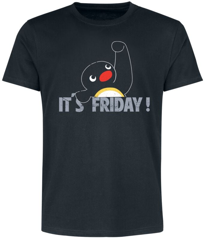 T-Shirt Manches courtes  de Pingu - It´s Friday! - S à 3XL - pour Homme - noir - Pingu