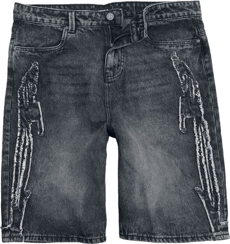 Short  de Favela - F PATCH BLACK WASHED DENIM JORTS - 30 à 38 - pour Homme - noir - Favela