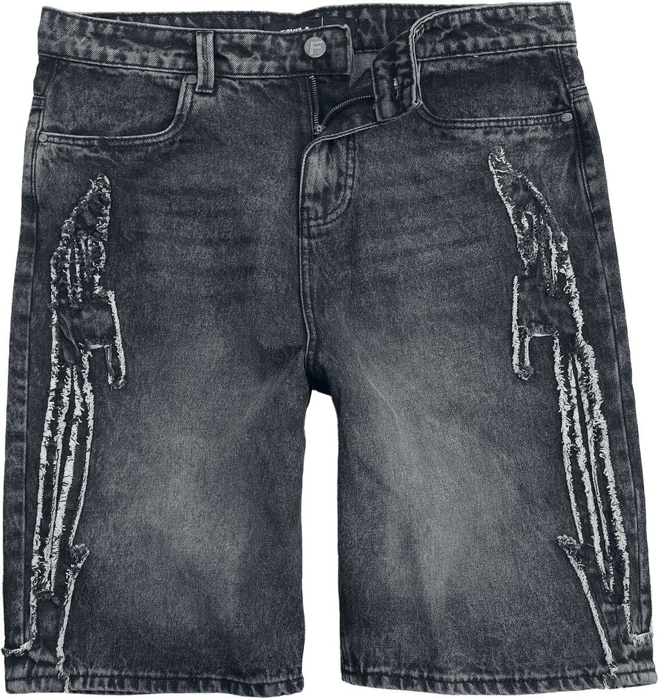 Short  de Favela - F PATCH BLACK WASHED DENIM JORTS - 30 à 38 - pour Homme - noir - Favela