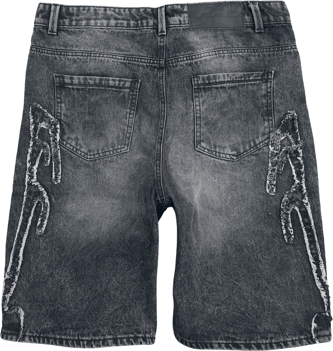 Short  de Favela - F PATCH BLACK WASHED DENIM JORTS - 30 à 38 - pour Homme - noir - Favela - View 2