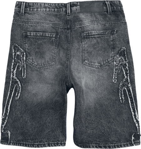 Short  de Favela - F PATCH BLACK WASHED DENIM JORTS - 30 à 38 - pour Homme - noir - Favela - View 2