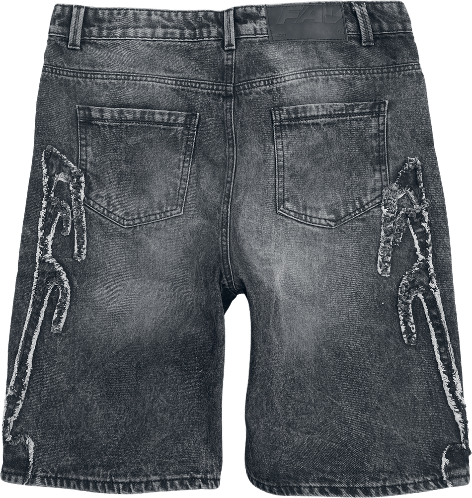 Short  de Favela - F PATCH BLACK WASHED DENIM JORTS - 30 à 38 - pour Homme - noir - Favela - View 2