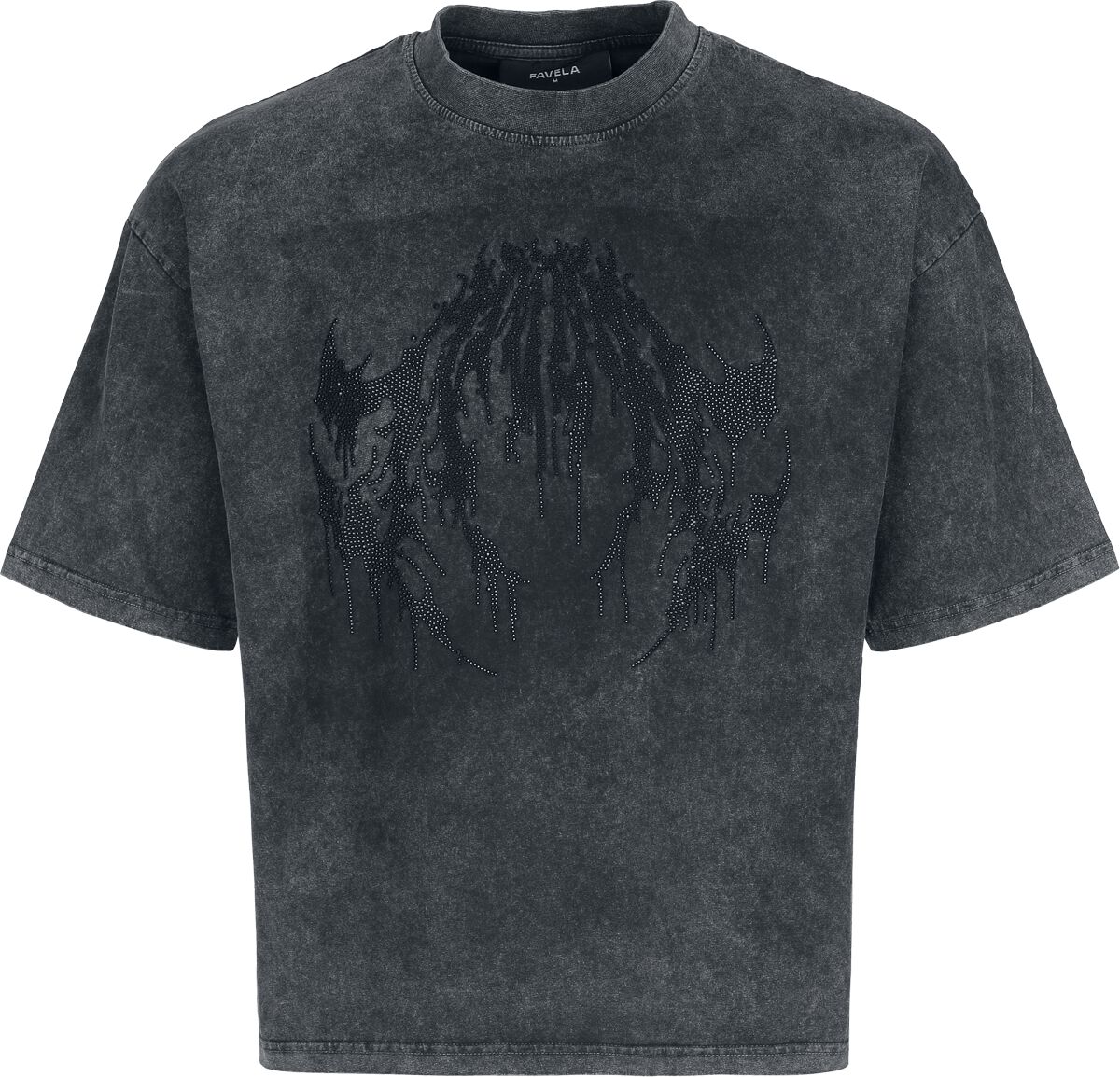 T-Shirt Manches courtes  de Favela - RHINESTONE DEATH METAL BLACK WASHED TSHIRT - S à XXL - pour Homme - noir - Favela