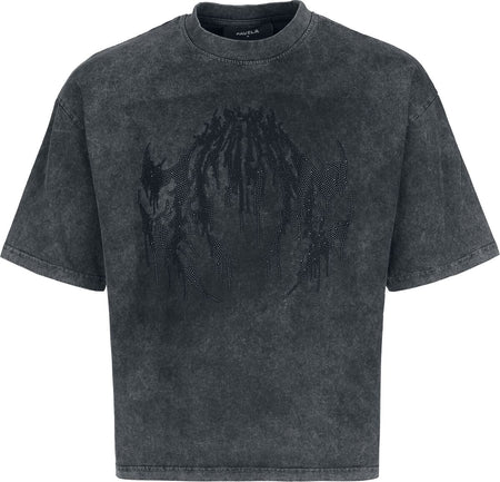 T-Shirt Manches courtes  de Favela - RHINESTONE DEATH METAL BLACK WASHED TSHIRT - S à XXL - pour Homme - noir - Favela