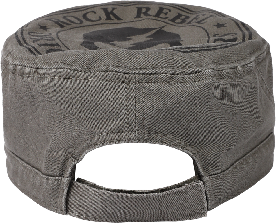 Casquette  de Rock Rebel by EMP - Olivfarbene Army-Cap mit Print, Aufnähern und Nieten - pour Homme - olive - Rock Rebel by EMP - View 2