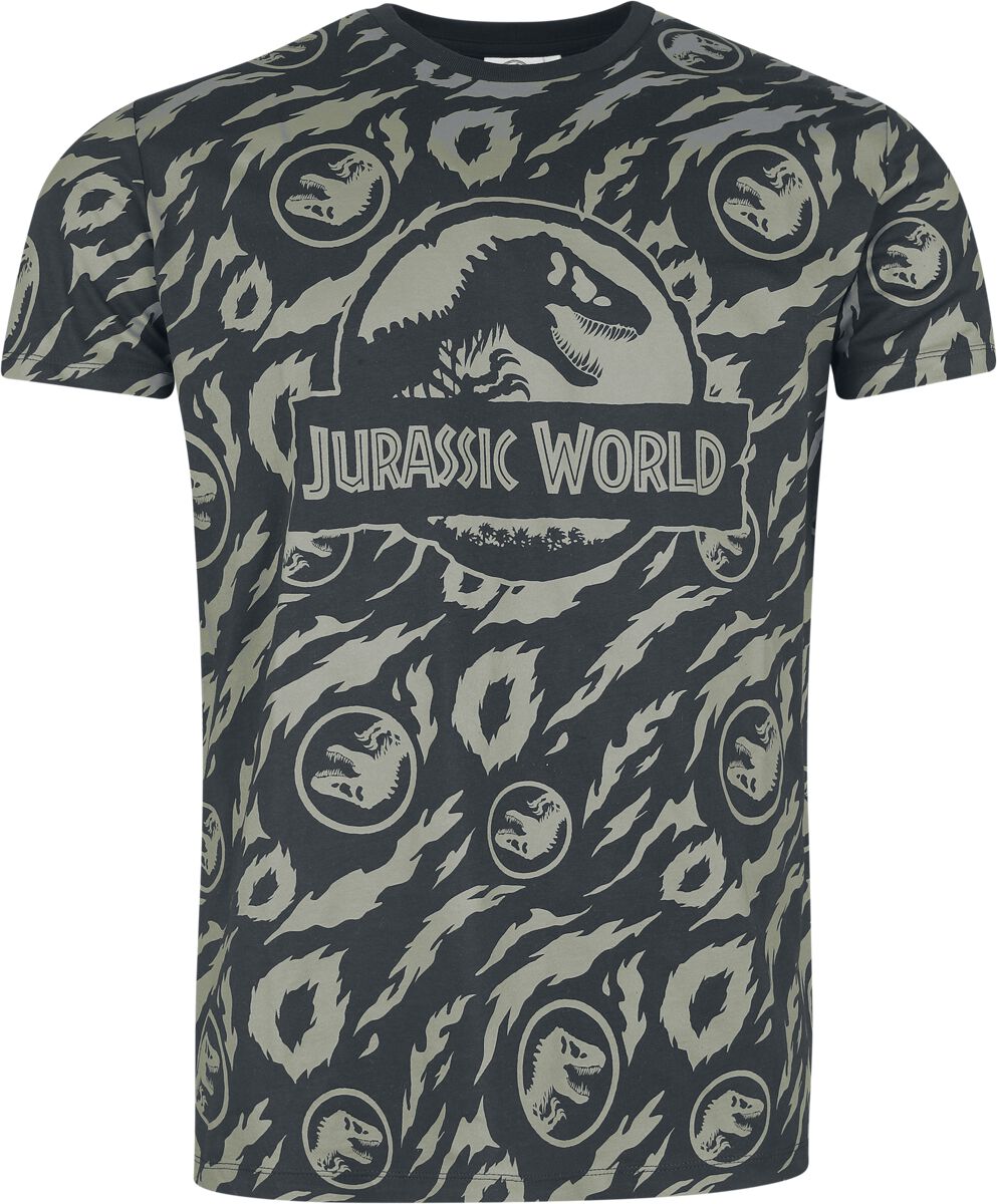 T-Shirt Manches courtes  de Jurassic Park - Jurassic World - Allover - S à 3XL - pour Homme - multicolore - Jurassic Park