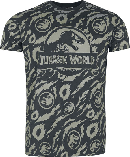 T-Shirt Manches courtes  de Jurassic Park - Jurassic World - Allover - S à 3XL - pour Homme - multicolore - Jurassic Park