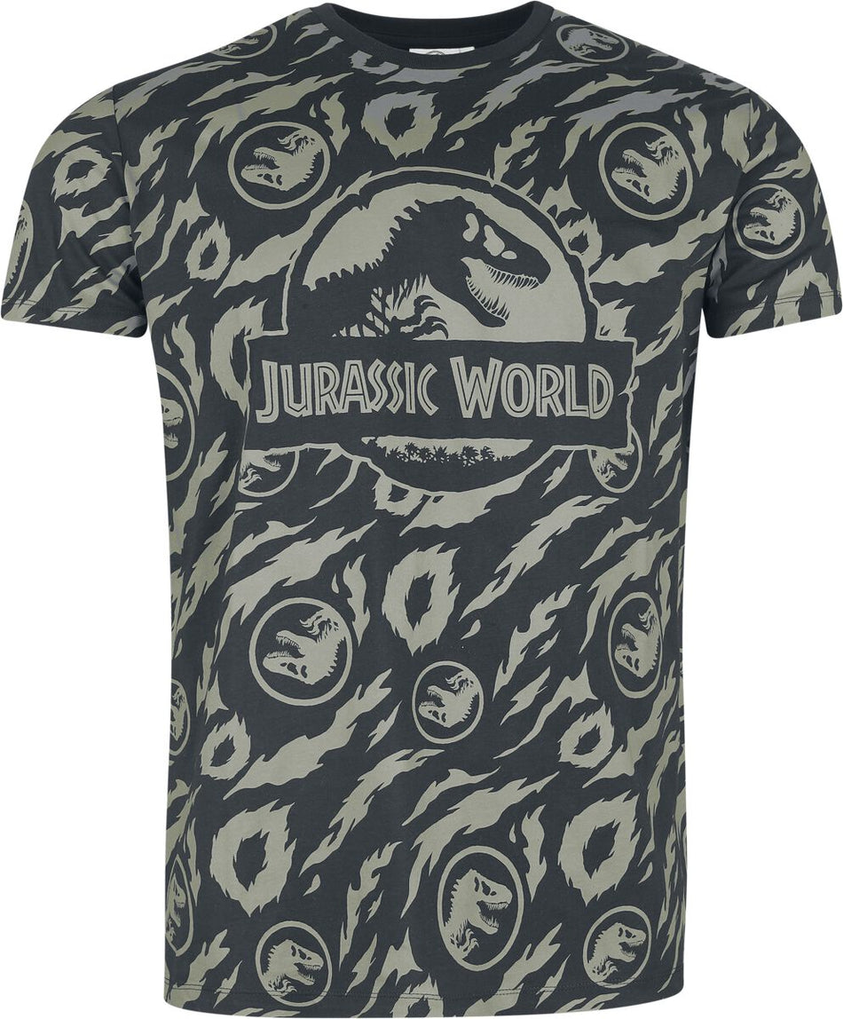 T-Shirt Manches courtes  de Jurassic Park - Jurassic World - Allover - S à 3XL - pour Homme - multicolore - Jurassic Park